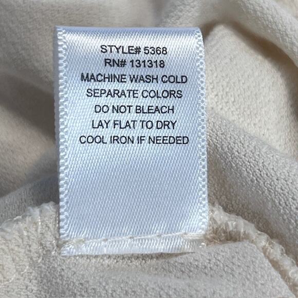 Willow Lace Sleeve Keyhole Button Blouse Cream Crew Neck Top Women's X- Large - Picture 8 of 9